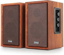 40W Computer Speakers,2.0 AC Powered Wooden PC Speakers with Strong Bass,7.28