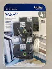 Brother P-Touch Durable Laminated Label Tapes Black on White/Clear TZE12314PK picture