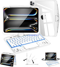 Transparent Keyboard Case for Ipad Pro 13In(M4/5) 2024/2025,360°Rotating,7-Color picture