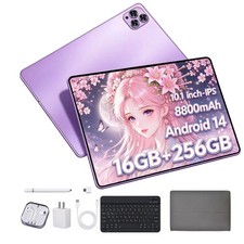 10.1 inch Tablet PC Keyboard Bundle 16GB+256GB Storage Dual Camera Android 14 picture