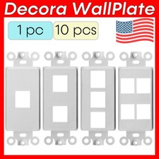 Keystone Wall Plate Insert Keystone Jack Cover fits Decorative Faceplate White picture
