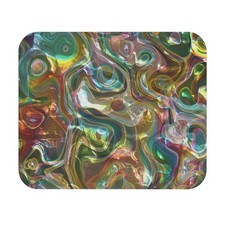 Abstract Iridescent Swirl Mouse Pad | Colorful Fluid Art Desk Mat picture