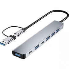 Aluminum 7 in 1 USB C and USB Hub Multi-Functional Adapter for PC Laptops Macboo picture