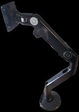 Humanscale M8 Black Single Monitor Desktop Double Clamp Mount Arm With QD Plate picture