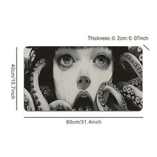 1pc High-Quality Non-Slip Mouse Pad with Anime Octopus Girl Design - Durable S picture