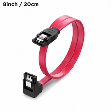 SATA III Cable 6Gbps 90 Degree Right Angle Locking Latch 8 Inches for HDD Lot picture