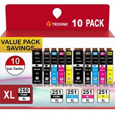 ** NEW Canon Ink Cartridges | 250XL 251XL | Black/Color | Compatible | 10-Pack picture