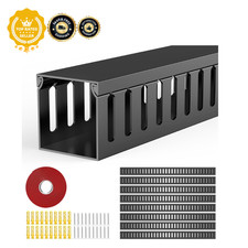 Open Slot Wiring Raceway Cable Duct, 123in Cable Management Channel Cord Track,D picture