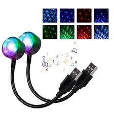 Car USB Starlight, Round Sound Control Plug and Play Ambient 2 PCS Multicolored picture