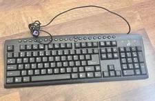 iConcepts KM-2501 Vintage Multimedia PS/2 Keyboard Retro PC Tested Black Working picture