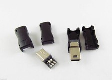 100pcs Mini USB 5 Pin Male Plug Socket Connector with Plastic Cover for DIY picture