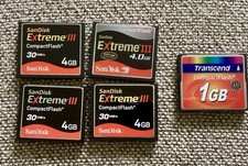 Reduced   Lot of 4 SanDisk 4GB Extreme III Compact Flash Memory Card Plus Pouch picture