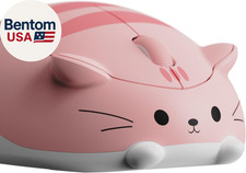 Cat Theme Wireless Gaming Mouse Pink, Tri-Mode Mouse BT3.0/BT5.0/2.4G, Cute Opti picture