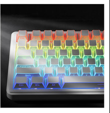 XVX White Prism Shine through Keycaps, PBT &PC Doubleshot Cherry Profile Keycap picture