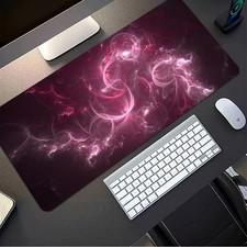 Pink and Purple Flowing Light Magic Gaming Mouse Pad 1pc - Non-slip Rubber Bas picture