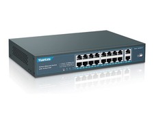 YuanLey 18 Port PoE Switch, 16 PoE Port 100Mbps, 2 Uplink Gigabit, 250W Built-in picture