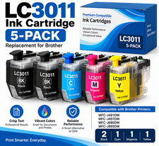 LC3011 Ink Cartridges 5-Pack for Brother MFC-J491DW J497DW J690DW J895DW picture
