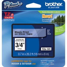 Brother TZ141 18mm black on clear Ptouch tape PT2030 PT2730 PT18R PT1400 PT2430 picture