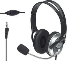 Wired Stereo Headset with Mic, 3.5 Mm Plug, 8 Ft Cable | Over-Ear Fit picture