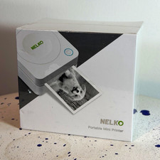 NELKO PM230 Portable Thermal Mobile Printer, Bluetooth, Black & White, White picture