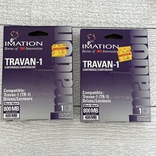 Vintage 1998 Imation Travan-1 Data Cartridge 400 MB/800 MB 2 Sealed Lot USA Made picture