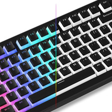 Pudding Keycaps, Black PBT Shine through Keycaps picture