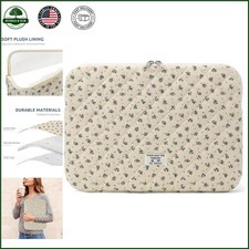 Cute Quilted Laptop Sleeve for 13 Inch Devices, Floral Design & Soft Padding picture