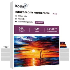 Koala Glossy Inkjet Printer Paper 11x17 30lb 300 Sheets 115gsm Thin Gloss Paper picture