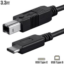 3.3FT USB-C Type C to Type B Printer Scanner Cable Cord 2.4A PC MacBook Pro picture