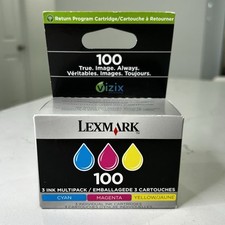 Genuine Lexmark 100 Multipack Cyan Magenta Yellow 14N0685 New Sealed picture