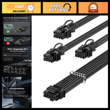 600W PCIe 5.1 GPU Power Cable 16pin (12+4) 12VHPWR - High-Performance Black Cabl picture