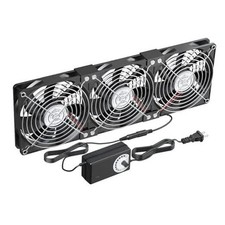 3X120mm Computer Fans with AC Plug & Speed Controller - 12V DC Cooling 3x120mm picture
