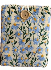 Embroidered Daisy Kindle Paperwhite Sleeve 6x8 - Padded E Reader Sleeve & Kindle picture