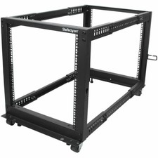 StarTech 12U Adjustable Depth Open Frame 4 Post Server Rack w/ Casters picture
