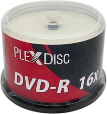 PlexDisc TY DVD-R 16X 4.7GB White Inkjet Hub Printable 50pk Cake Box picture