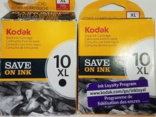 Kodak 10 XL 10XL Black Ink Cartridge 770 Pages, Genuine, 2 Pack -READ DESCRPTION picture