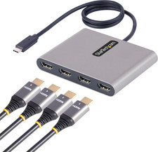 Startech USB-C to Quad HDMI Adapter, USB Type-C to 4 HDMI Monitor Converter, 4X picture