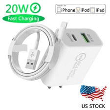 USB Type-C Fast Wall Charger 20W PD+QC3.0 Adapter For iPhone 14/13/12/11/X/8 Lot picture