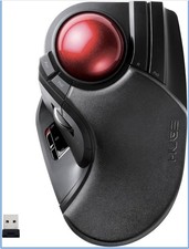 ELECOM HUGE Trackball, 2.4Ghz Wireless USB, Index Finger Control, Customizable picture