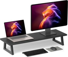 31.5 inch Dual Monitor Stand Riser TV Riser Black Desk Organizer picture