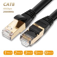Ultra Speed Cat8 LAN Network Cable Patch Cord w/Gold Plated RJ45 Connector Lot picture