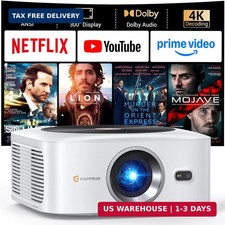 HAPPRUN 1500 ANSI Lumens Outdoor Projector with Built-in Streaming Apps, 4K Deco picture