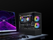V40 Black ATX Mid Tower PC Case, 6 Pre-Installed 120mm ARGB PWM Fans, Dual SAMA picture