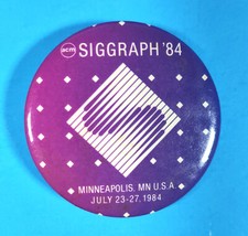 ACM SiGGRAPH 1984 button pin, Minneapolis, MN Computer Graphics - Very Rare HTF picture