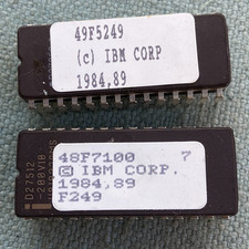 Vintage IC Chip EPROM Intel D27512-200V10 UV-erasable IBM 48F7100 49F5249 1989 2 picture