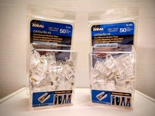 100pcs RJ45 CAT5e Ethernet Plug Modular Ends 2x 50 Packs 100 total Gold Plated picture