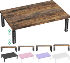 Adjustable Monitor Stand Riser for Desk, Wood Computer & Laptop Stand, Desk Orga picture