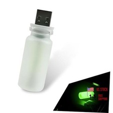 Car USB Ambient Light, Mini Retro Frosted Glass Bottle Atmosphere 1 PC Green picture