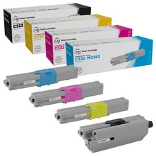 LD Compatible Okidata C332dn & MC363dn Toners: Black, Cyan, Magenta, Yellow picture