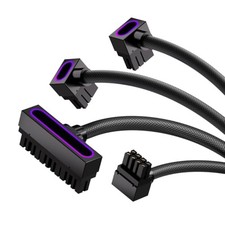 AIJS 【Black 4 Cable Kit】 24Pin Motherboard,2 * 8Pin CPU, GPU (Clip-B),... picture